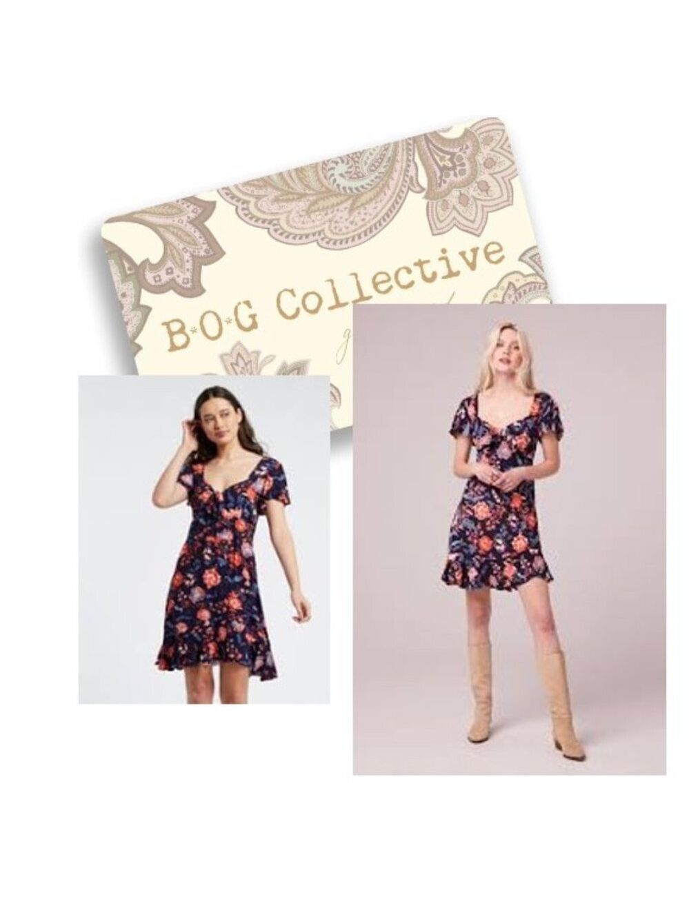 NWT $148 BOHO GYPSIE, B.O.G. Floral Dress